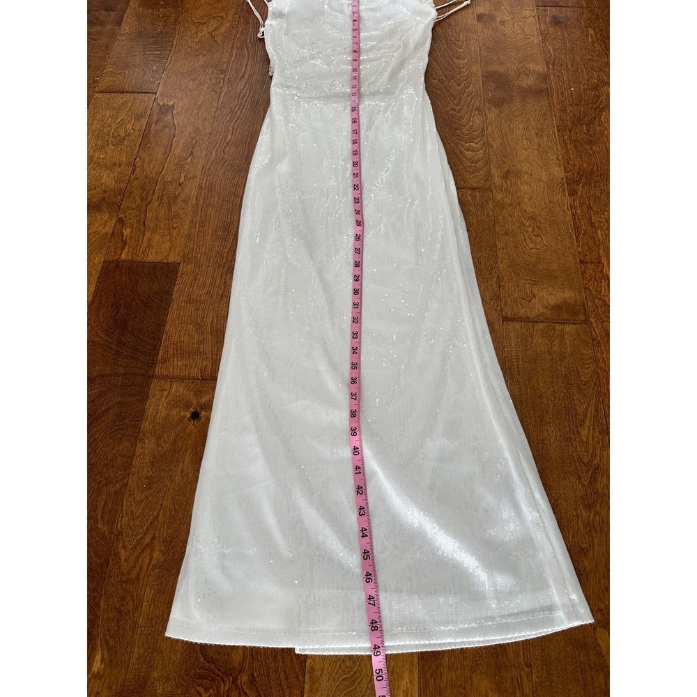 Edikted Sequin Open Back Full Length‎ Gown Dress Sz Small 6 Evening Prom Wedding - Picture 11 of 16